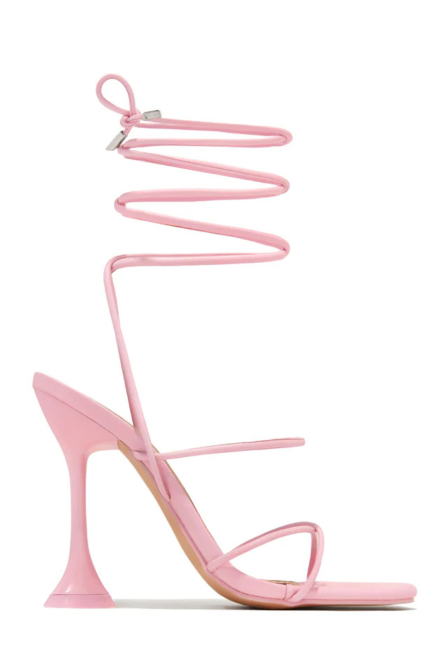 Miss Lola | Loving Heart White Lace Up High Heels For Women | MISS LOLA