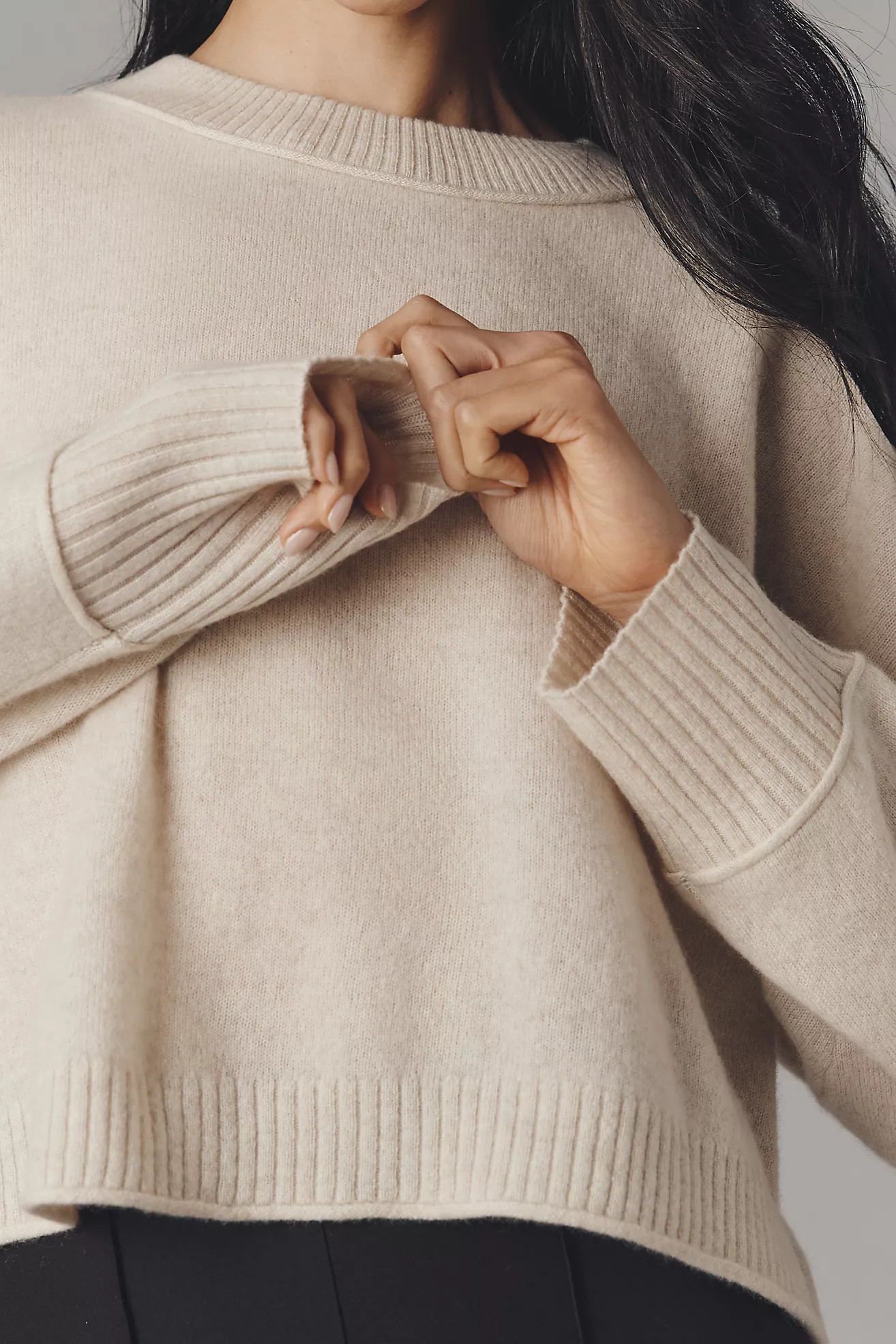 The Goldie Cashmere Long-Sleeve Crew-Neck Sweater | Anthropologie (US)