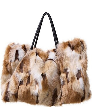 Azalea Wang Roxana Printed Faux Fur Tote Bag | Dillard's | Dillard's