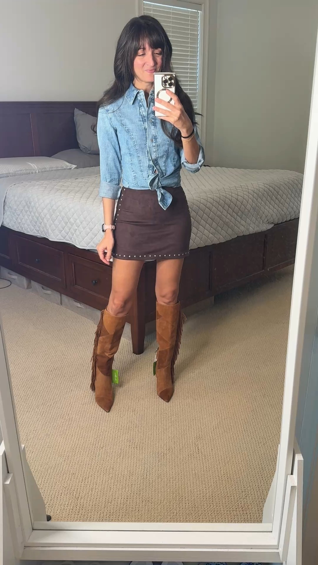 I sized down in the skirt but shouldn’t have. :) Top and boots run TTS 

#LTKSaleAlert #LTKFindsUnder100 #LTKShoeCrush