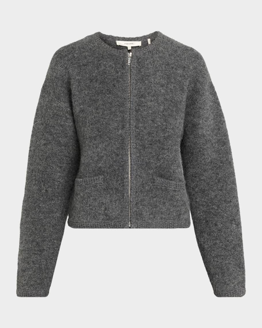 FRAME Lofty Crochet Trim Cashmere Cardigan | Neiman Marcus