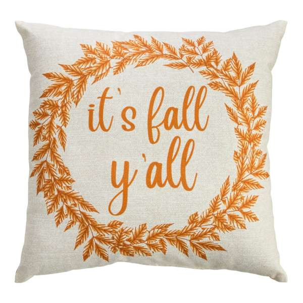 It's Fall Y'all Pillow, 16", Orange, Polyester, sold by At Home | At Home