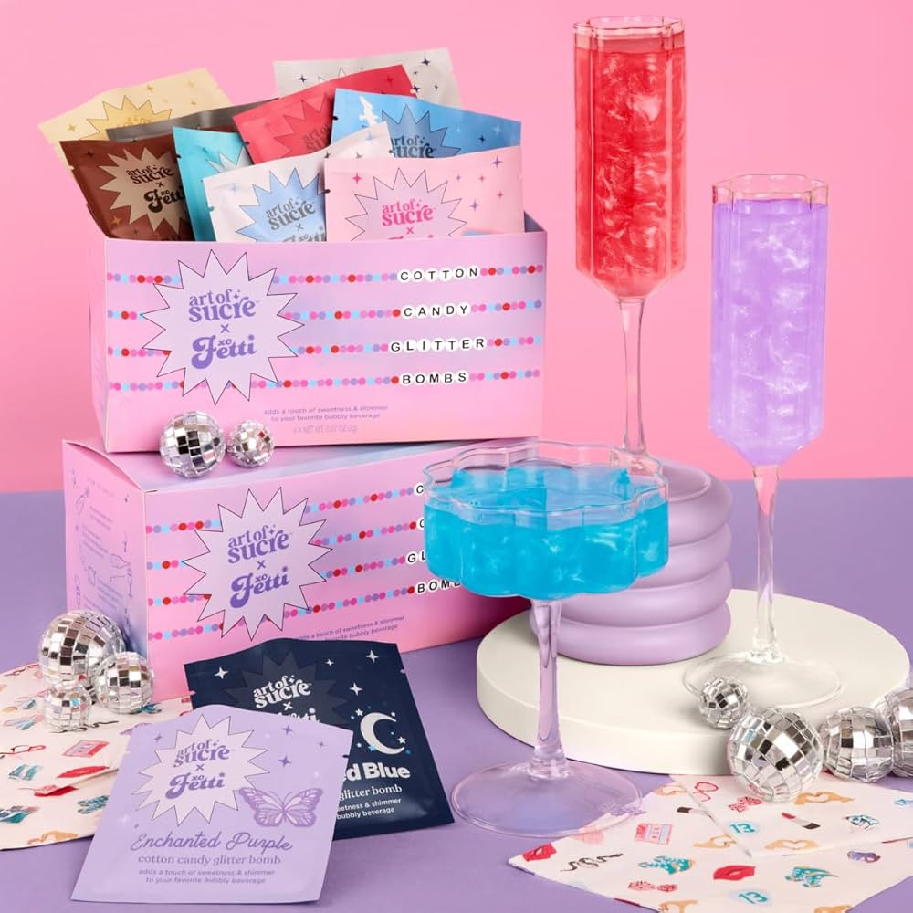 xo, Fetti x Art of Sucre Eras Cotton Candy Glitter Drink Bombs - 11 pc, Edible Glitter | Bachelor... | Amazon (US)
