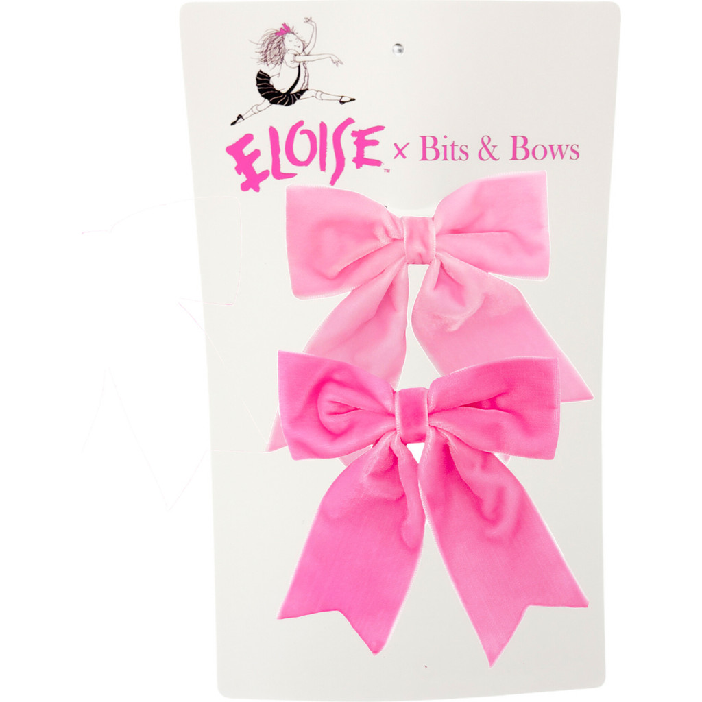 Bits & Bows Eloise Velvet Hair Bow Barrette Set in Pink And Hot Pink at Nordstrom | Nordstrom