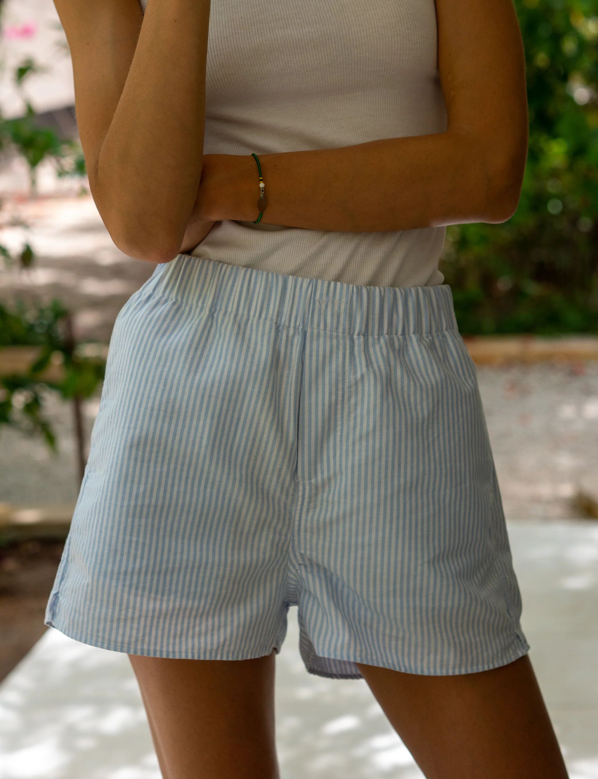 The Short: Oxford, Celeste Blue Stripe | With Nothing Underneath