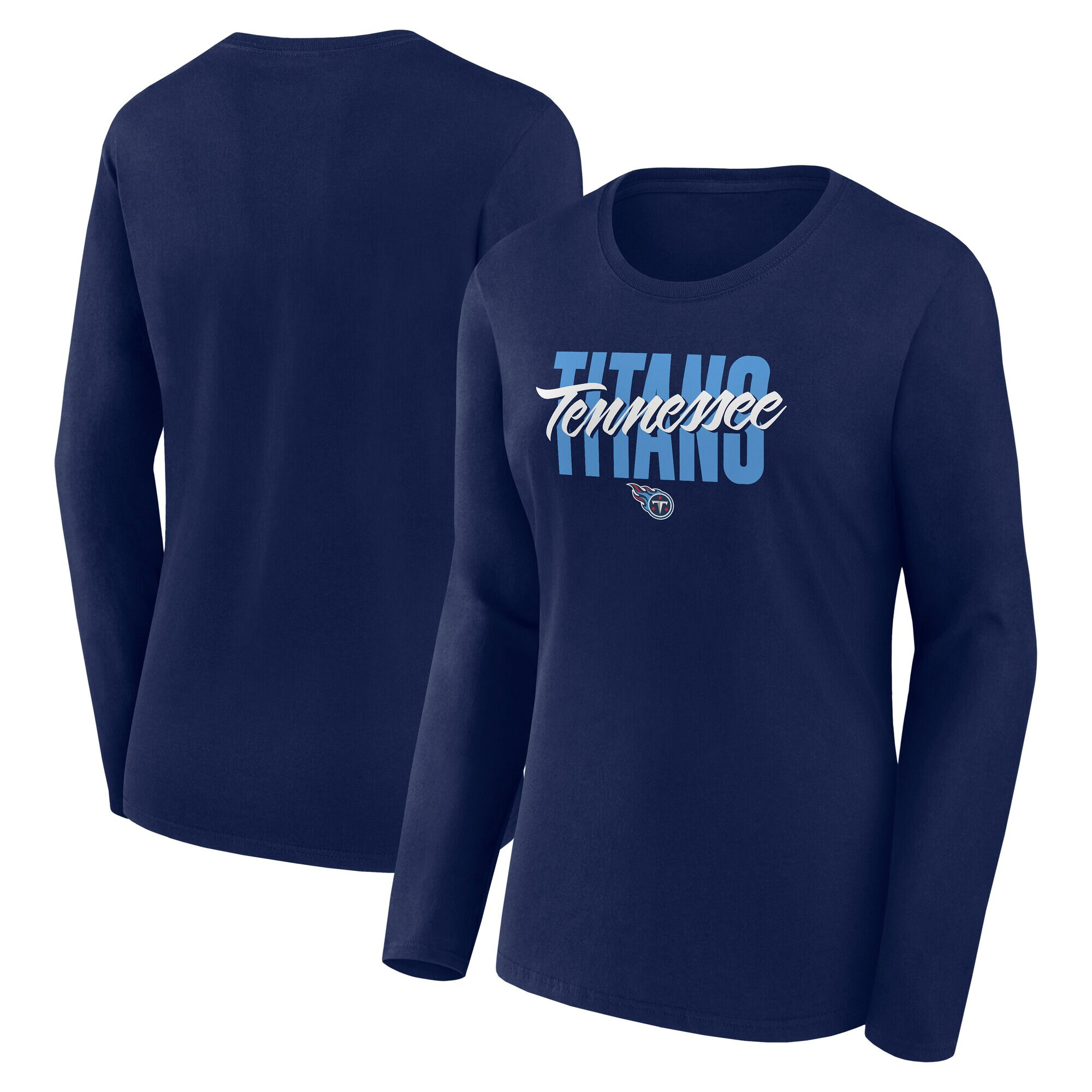 Tennessee Titans Logo Athletic Women's Grip Long Sleeve T-Shirt - Navy | Fanatics