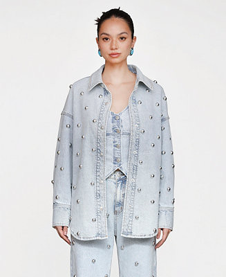 Avec Les Filles Women's All Over Stud Shacket - Macy's | Macy's