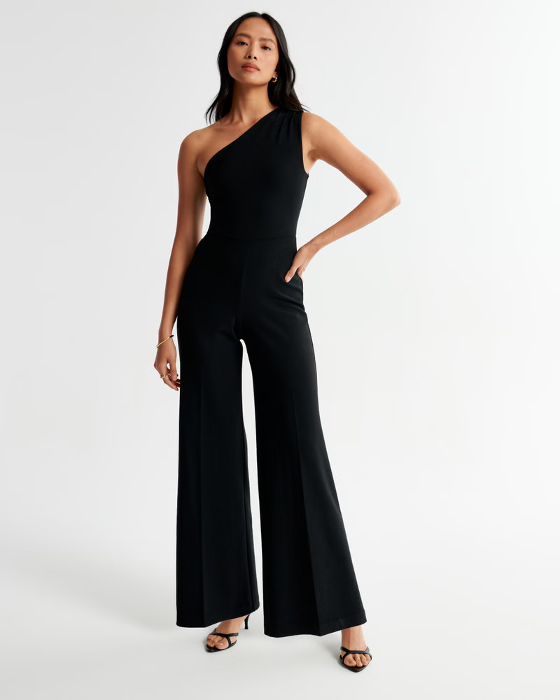 One-Shoulder Crepe Jumpsuit | Abercrombie & Fitch (US)