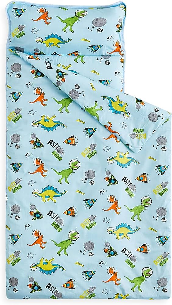 Wake In Cloud - Toddler Nap Mat with Pillow and Blanket, 100% Cotton Fabric, for Kids Boys Girls ... | Amazon (US)