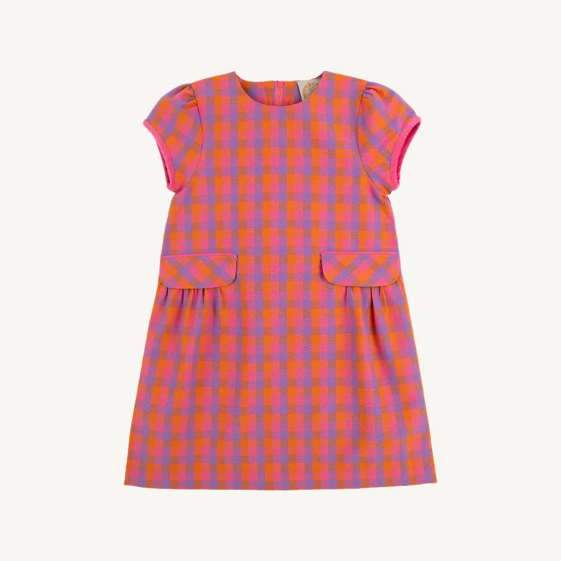 Betts Bow Dress - Autumn Punch Plaid with Romany Rose Corduroy | The Beaufort Bonnet Company