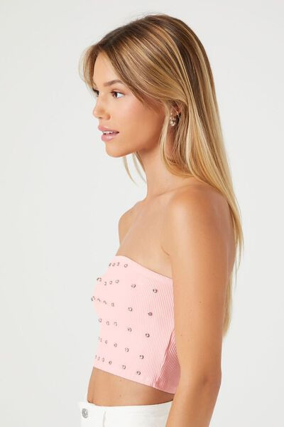 Rhinestone Cropped Tube Top | Forever 21 (US)