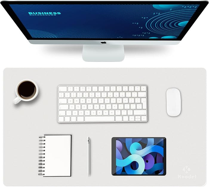 K KNODEL Small Office Leather Desk Mat, Mouse and Keyboard Pad, Computer and Laptop Mat, Desktop ... | Amazon (UK)