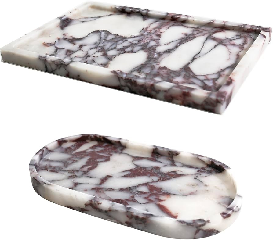 Real Luxurious Natural Marble Vanity Tray Genuine Marble Storage Tray for Home Decor Stone Tray f... | Amazon (US)