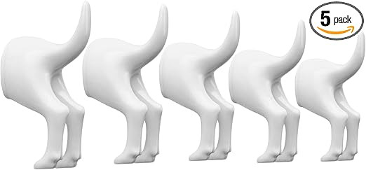 Dog Tail Wall Hooks,5 Pack Plastic Wall-Mounted Coat Hooks,Modern Decorative Hat Hanger Hooks,Cut... | Amazon (US)