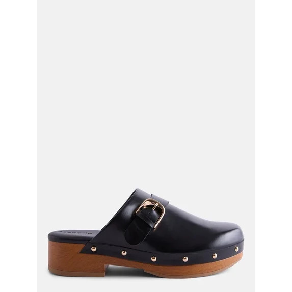 Scenario Women's Studded Faux Leather Platform Clogs | Walmart (US)