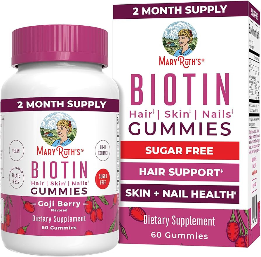 MaryRuth's Biotin Gummies | Sugar Free | Vegan | Non-GMO | 2,500 mcg Biotin Supplement | Hair Ski... | Amazon (US)