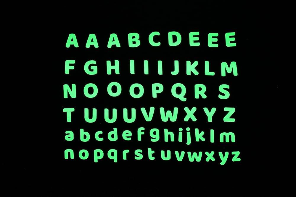 GLOPLAY Alphabet (62pcs/Pack), Glow in The Dark Educational Wall Stickers, The Eco-Friendly and B... | Amazon (US)