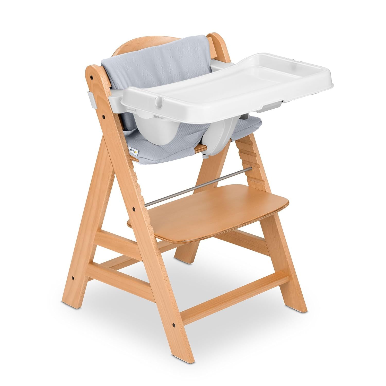 hauck AlphaPlus Grow Along Wooden High Chair Seat with White Removable Tray Table and Grey Deluxe... | Amazon (US)