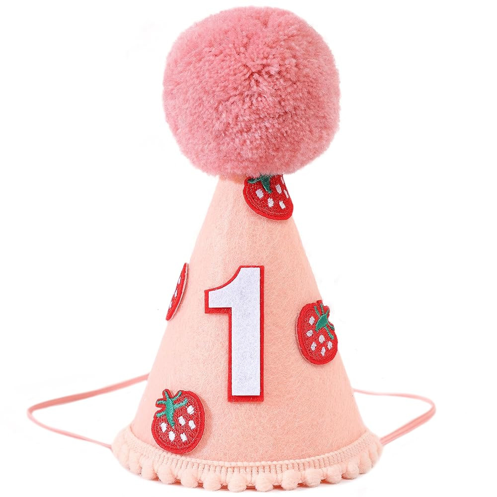Strawberry First Birthday Crown - Sweet One Felt Hat Decoration for Baby Girls | Amazon (US)