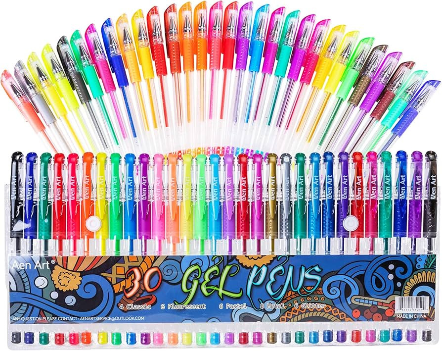 Gel Pens for Adult Coloring Books, 30 Colors Gel Marker Colored Pen with 40% More Ink for Drawing... | Amazon (US)