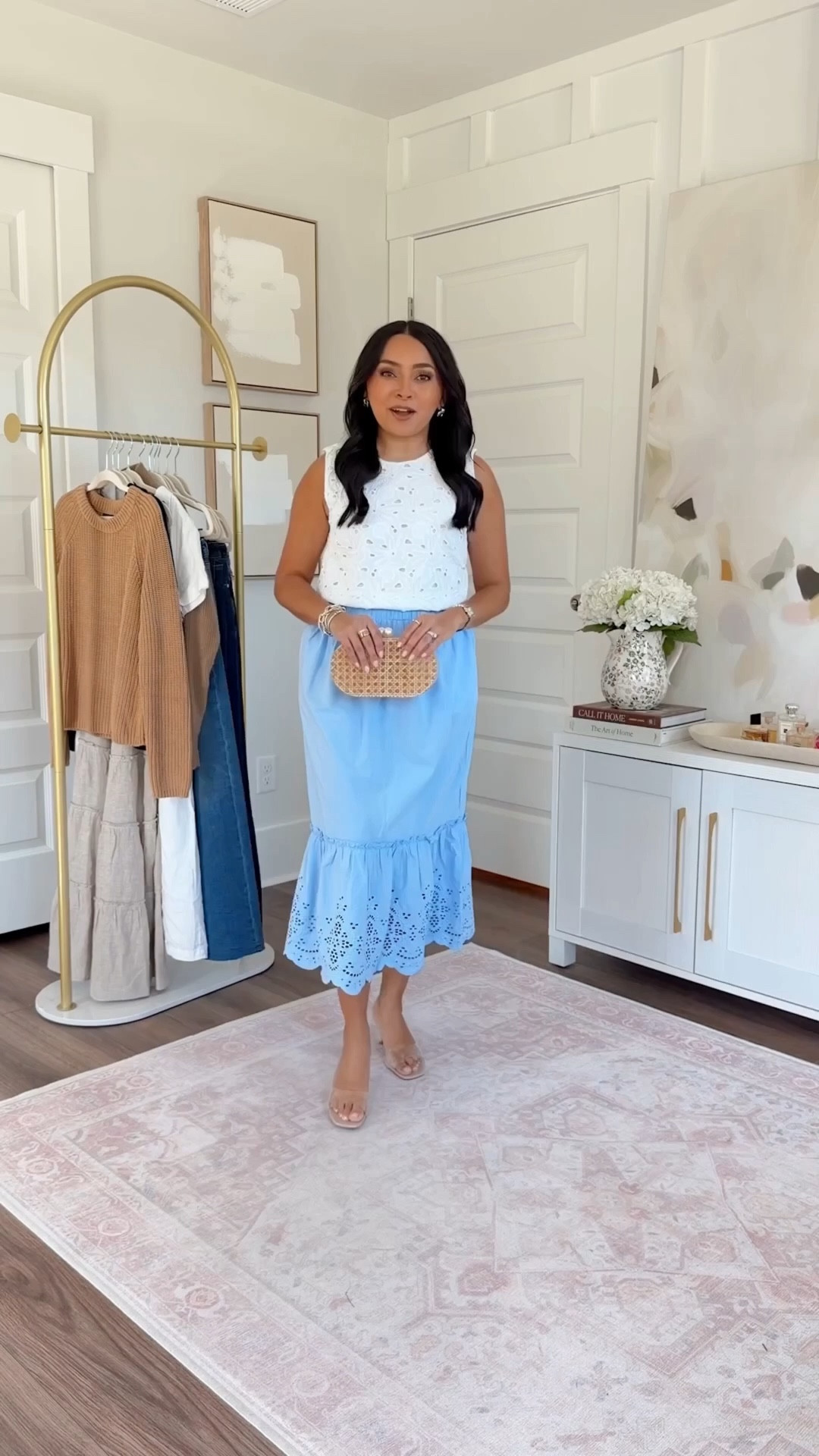 Top and skirt size xs TTS 
Clear heels size 5 TTS 

#LTKootd #LTKPetite #LTKgrwm