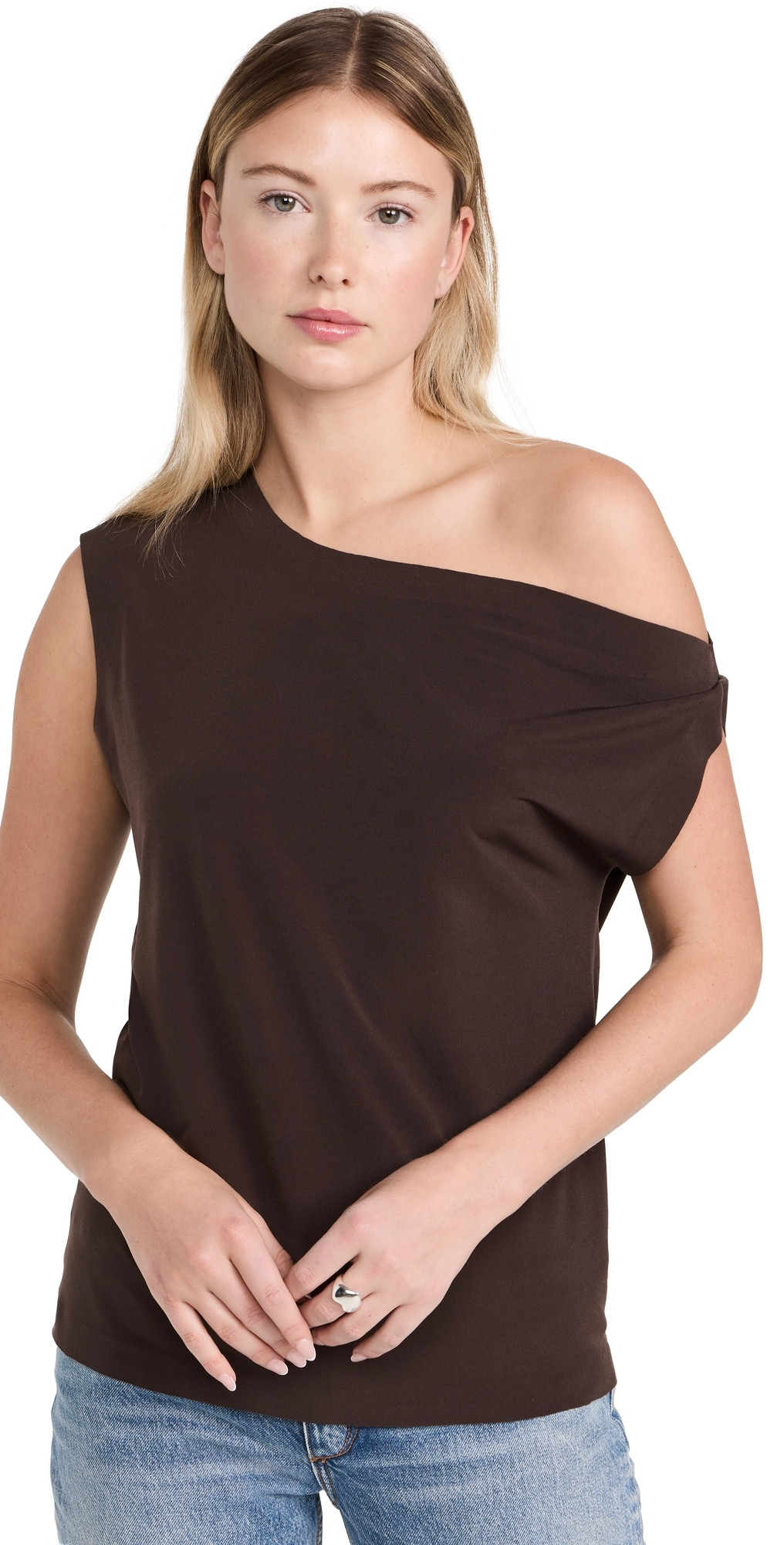 Norma Kamali Drop Shoulder Top Chocolate XXS | Shopbop