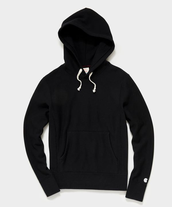 Midweight Popover Hoodie Sweatshirt in Black | Todd Snyder