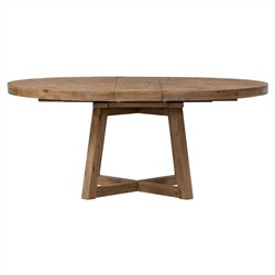 Milee Rustic Lodge Brown Reclaimed Pine Wood Extendable Dining Table - 60-72"W | Kathy Kuo Home
