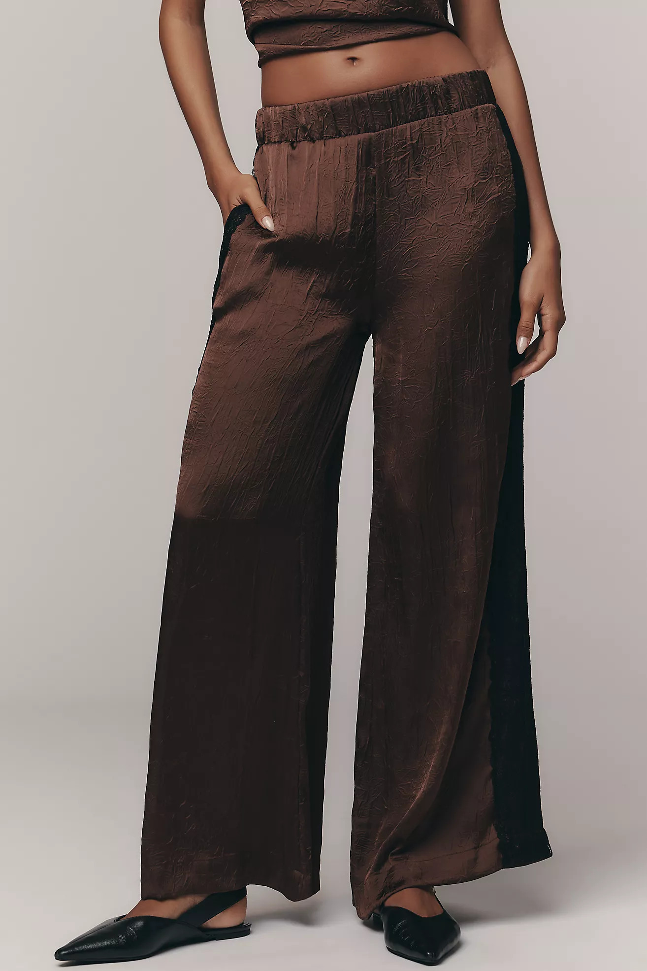 By Anthropologie Satin Lace Pants | Anthropologie (US)