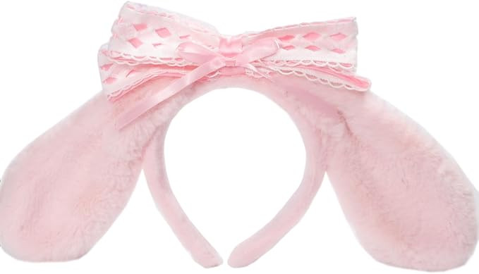Anime Plush Ears Headband Furry Bunny Ears Hairband for Women Kawaii Halloween Costume Cosplay (P... | Amazon (US)