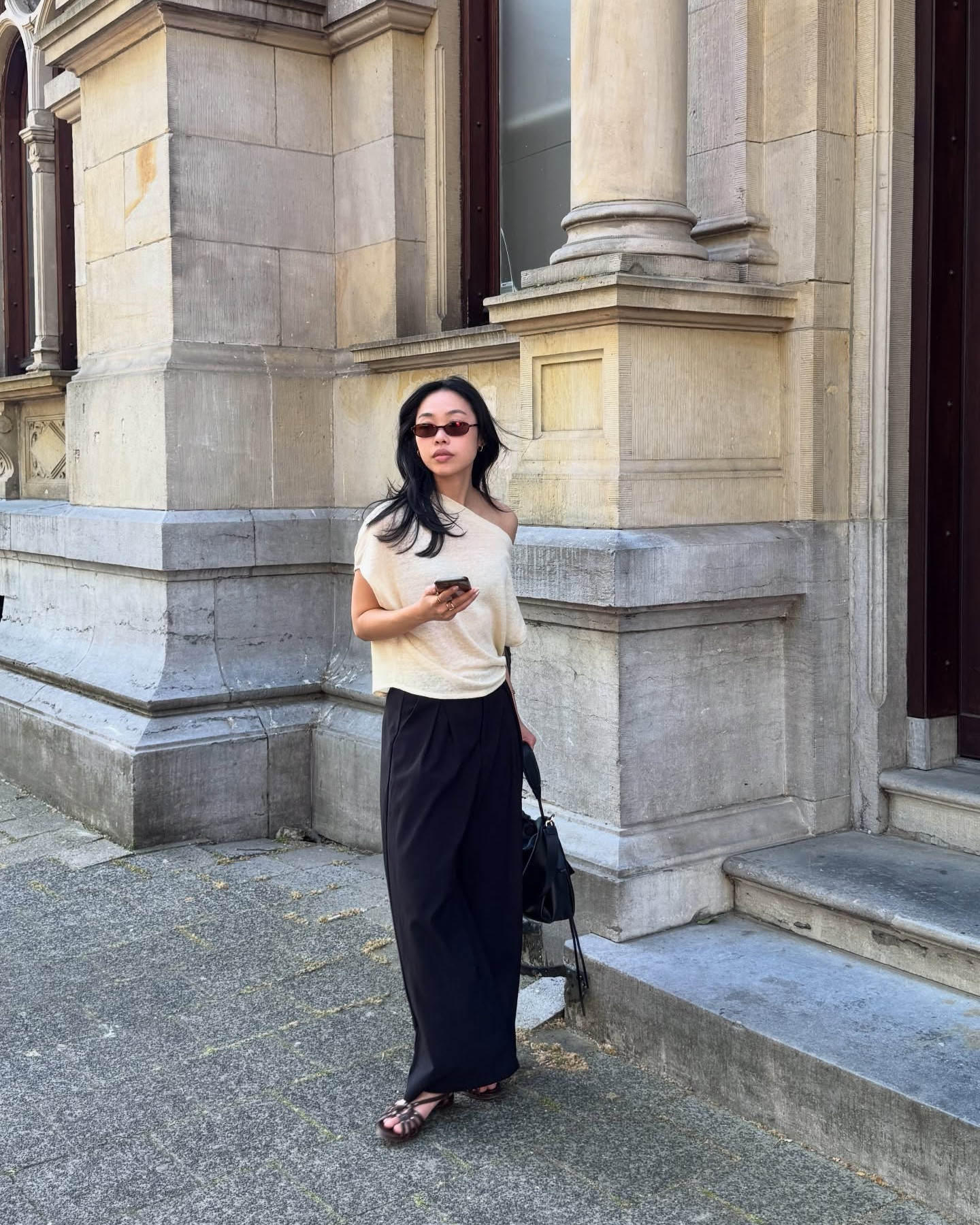 Comfy and chic fit. Wearing Massimo Dutti asymmetric linen top in size XS, COS wide leg trousers in size 32 and Sezane sandals in size EU38

#LTKsummer #LTKworkwear #LTKmodest