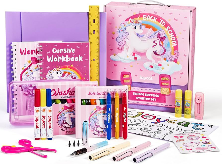 48-Piece Washable Back to School Supplies Gift Kit for Kids-Unicorn Essential First Day Gift Set ... | Amazon (US)