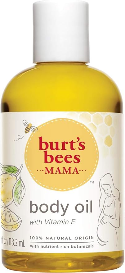 Body Oil, Burt's Bees Mama Hydrating & Smoothing Skin Care with Vitamin E, 100% Natural, 4 Ounce | Amazon (US)