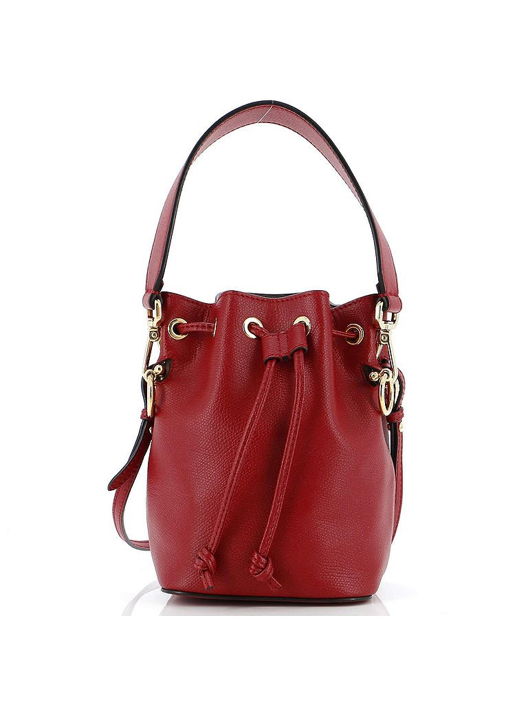 Fendi Leather Bucket Bag: Red Bags | ThredUp