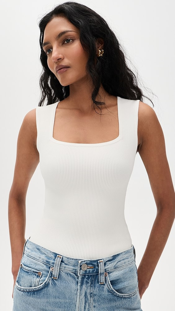 Square Neck Instasculpt Rib Top | Shopbop