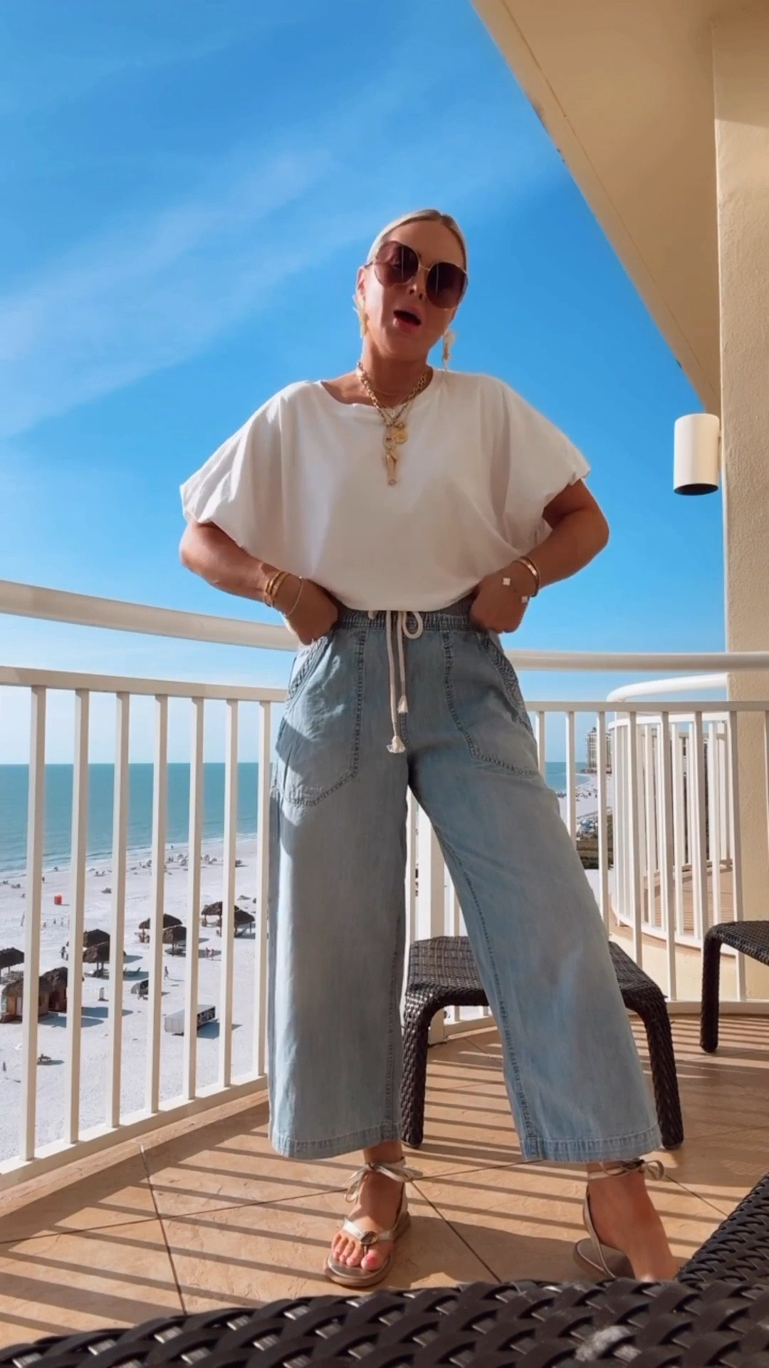 My jeans are 25% off today!! Rare deal! I love this outfit! 🩵
Small in pants, med in top 

Style. Jeans. Summer outfit. Bubble tee. Spring 2026. Spring outfit.

#LTKSaleAlert #LTKSeasonal #LTKootd