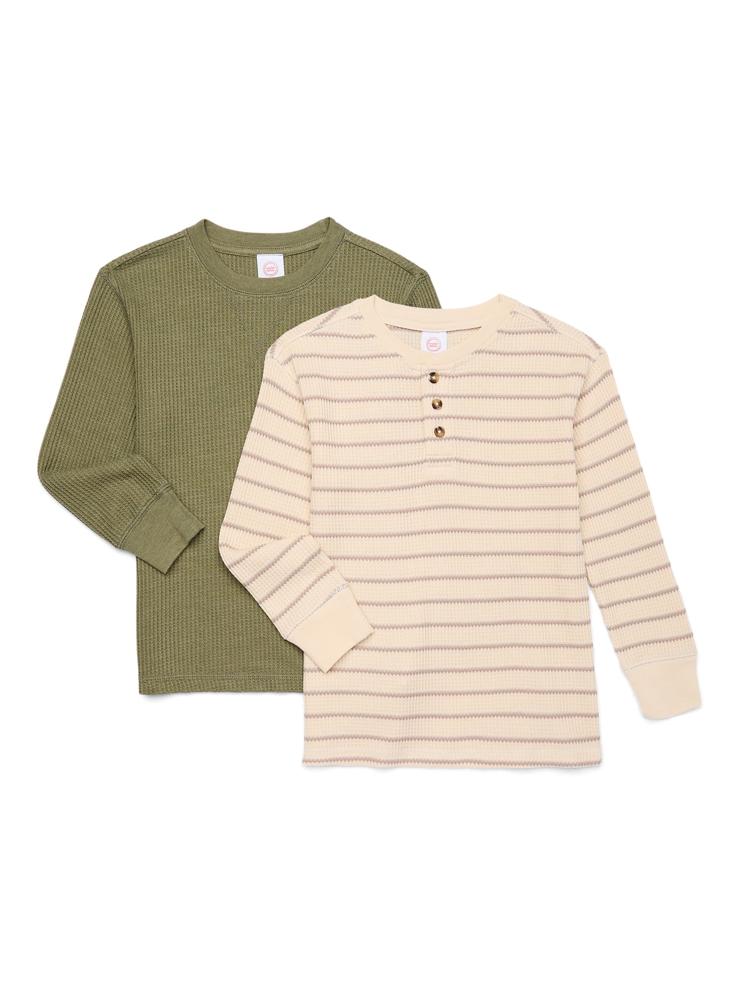 Wonder Nation Boys Long-Sleeve Thermal Top, 2-Pack, Sizes XS-XXL & Husky | Walmart (US)