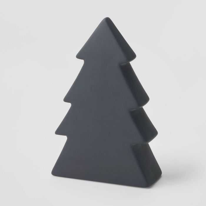 7in Ceramic 6 Branch Christmas Tree Decorative Figurine Dark Gray - Wondershop™ | Target