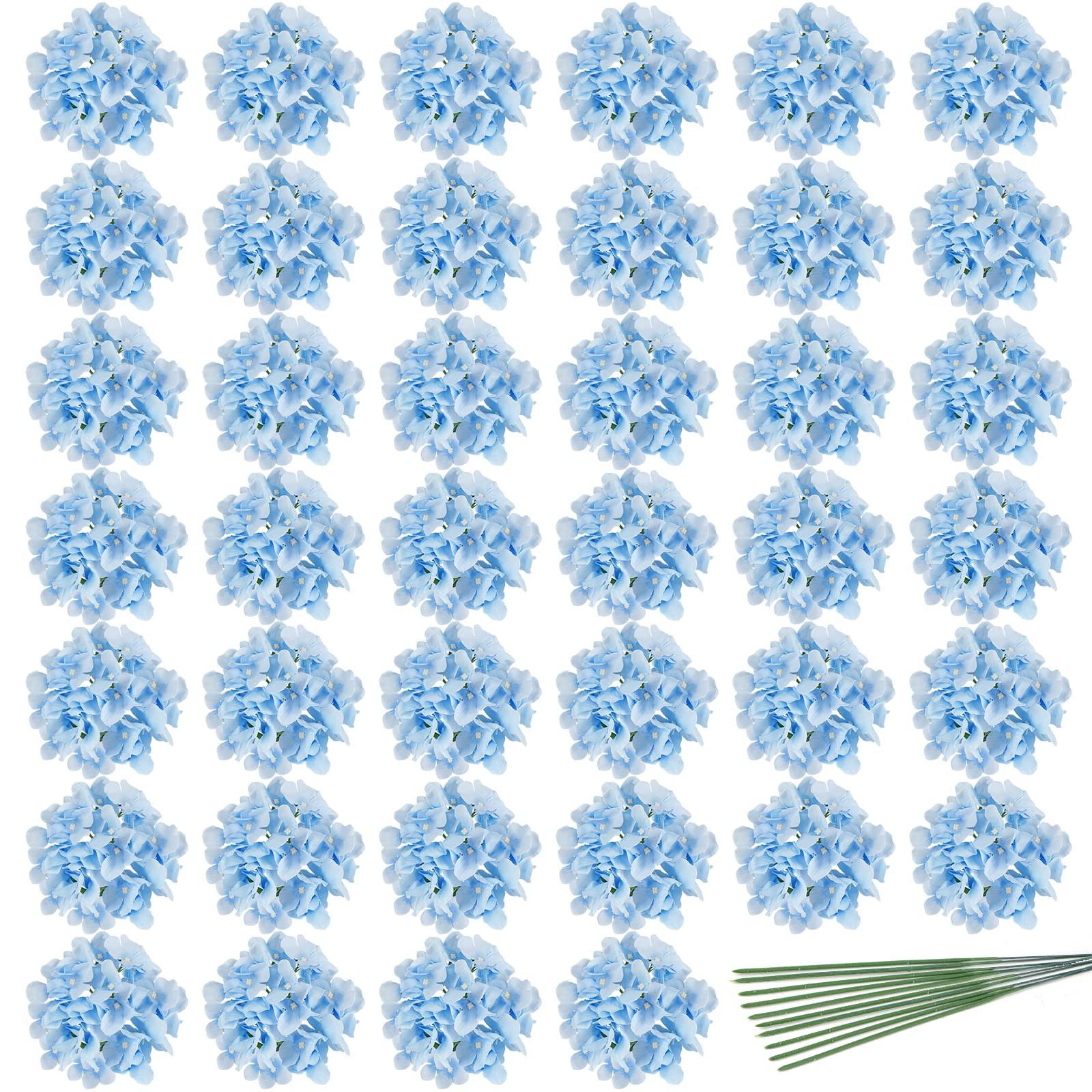 JPSOR 40pcs Artificial Hydrangea Silk Flower Heads with Stems, Fake Flowers for Wedding Centerpie... | Amazon (US)