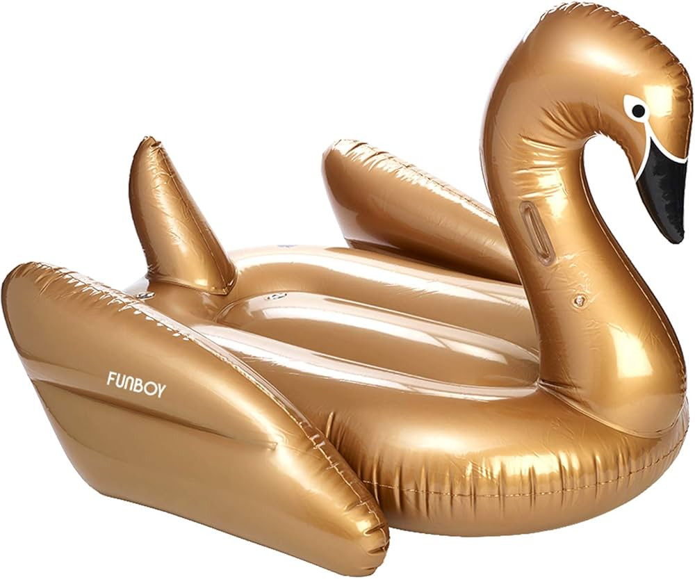 FUNBOY Giant Inflatable Gold Swan Pool Float, Luxury Float for Summer Pool Parties and Entertainm... | Amazon (US)
