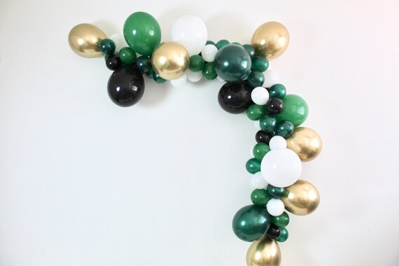 Balloon Garland Wild One Balloon Garland Green Gold White Black Balloons Jungle Party Safari Part... | Etsy (US)