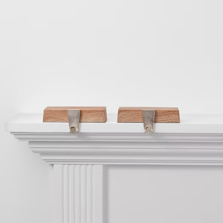 2pk Faux Wood Base Christmas Stocking Holder - Wondershop™ | Target