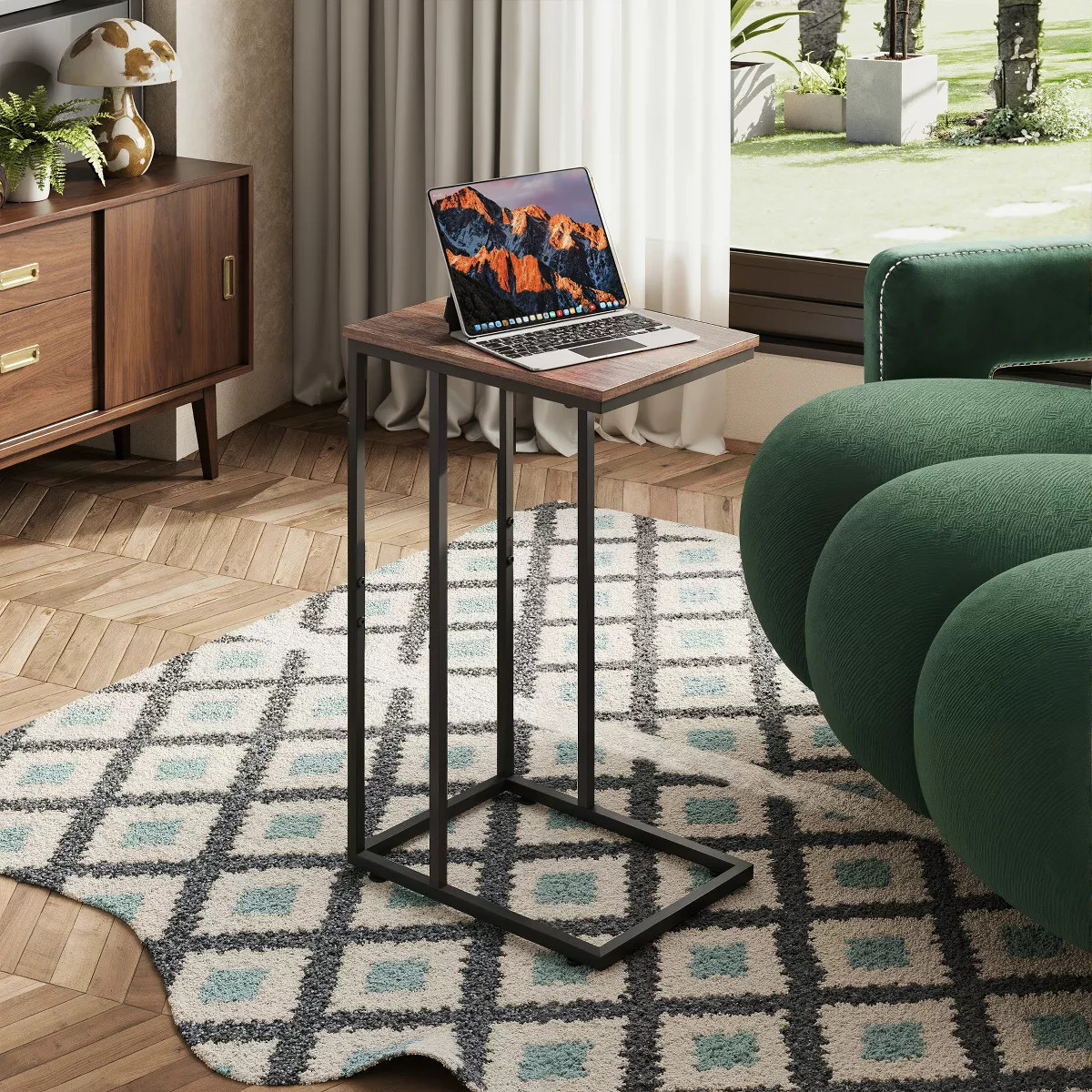 DEXYLLO C Shaped End Table, Slidable Side Table for Sofa & Bed, Compact Couch Table for Living Ro... | Target