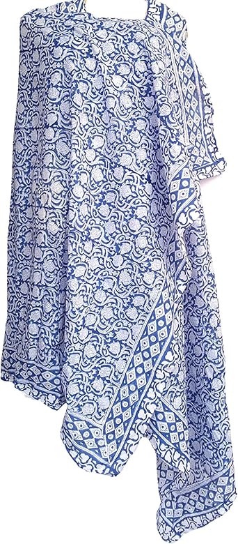 Rastogi Handicrafts 100% Cotton Hand Block Print Sarong Womens Swimsuit Wrap Cover Up Long (73" x... | Amazon (US)