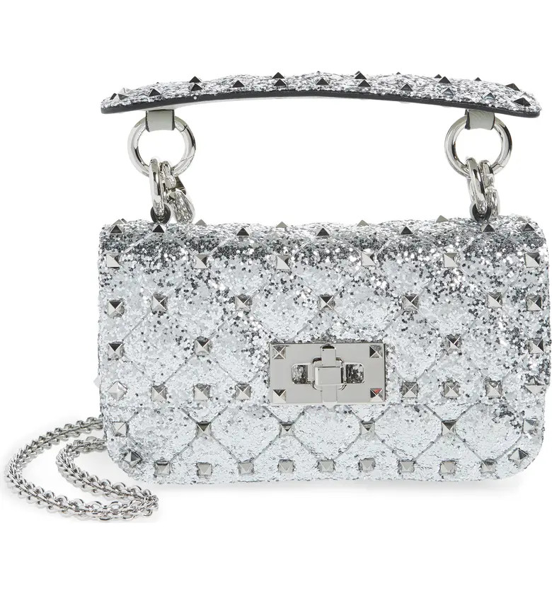 Mini Spike It Glitter Leather Shoulder Bag | Nordstrom
