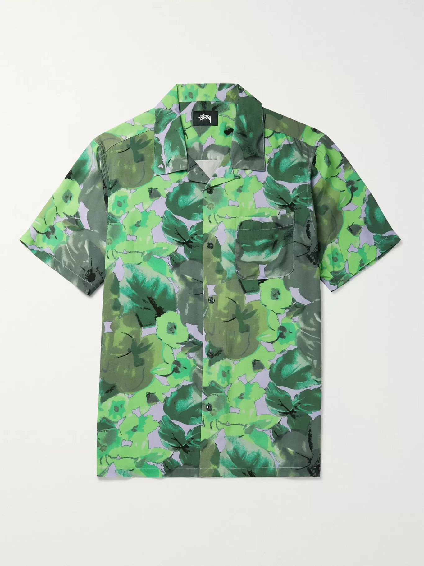 Green Camp-Collar Printed Woven Shirt | STÜSSY | MR PORTER | Mr Porter (UK)