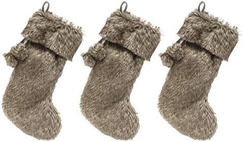 New Traditions Simplify Your Holiday 3-Pack 20 inch Faux Fur Stocking with Fur (Light Brown) | Amazon (US)