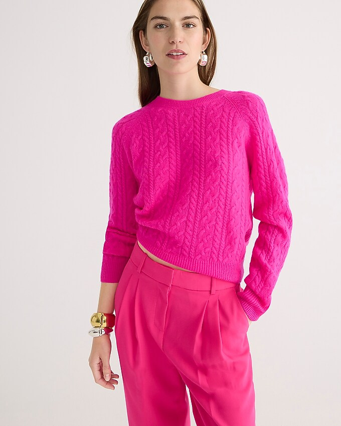 Cashmere cropped cable-knit crewneck sweater | J. Crew US