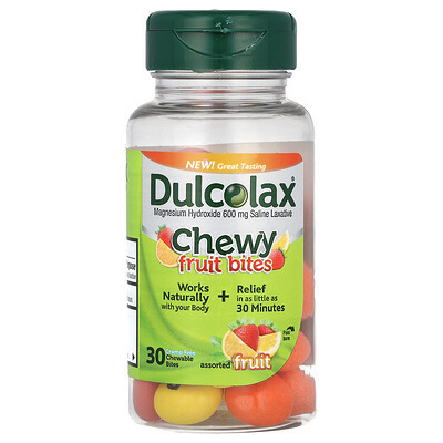Dulcolax, Chewy Fruit Bites, Assorted Fruit , 30 Chewable Bites | iHerb