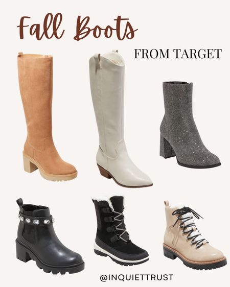 Check out these Fall Boots from Target! They got these boots in different styles like knee-high boots, ankle boots, chunky boots, and many more! 

Target finds, Target faves, Target Fall, Fall fashion, Fall fashion must-haves, Fall fashion finds, Fall outfit, Fall outfit  ideas, Fall outfit inspo, heeled boots

#LTKstyletip #LTKshoecrush #LTKSeasonal